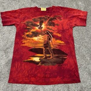 The Mountain (Rare Vintage) - Red Native American Nature Outdoors Tie Dye - XL